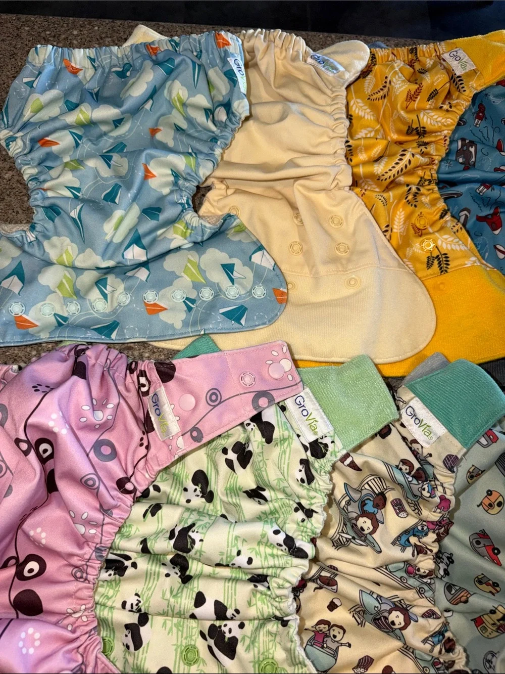 GroVia Multi-Color Reusable Cloth Training Pants diaper system